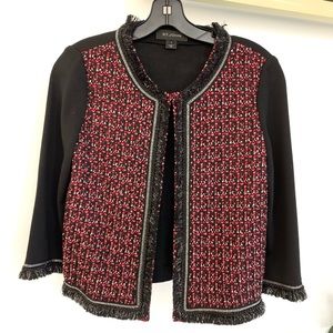 St. John Tweed Knit Jacket Black 2